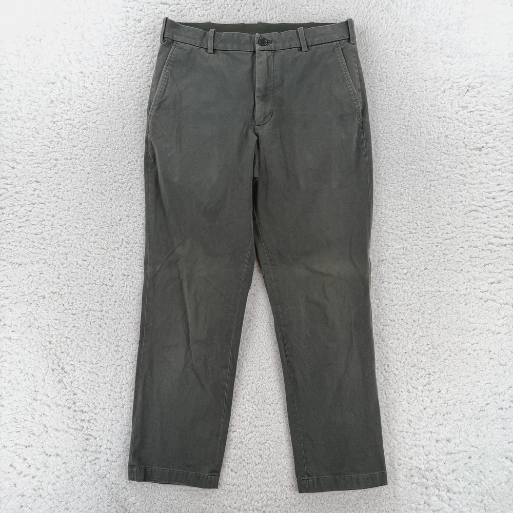 Uniqlo Chino Pants Mens Small 30x26 Green Slim Fit Stretch Casual Office Utility